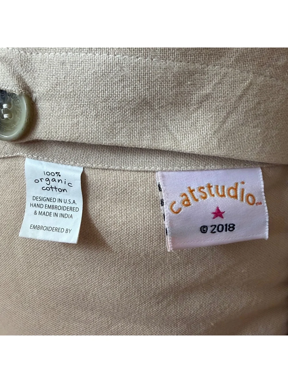 Catstudio San Francisco City Hand-Embroidered Pillow 2018 Organic Cotton 20x20